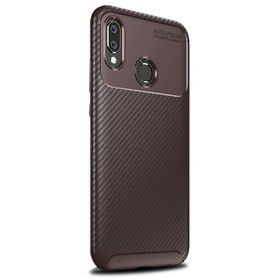 Gpack Samsung Galaxy A30s Negro Karbon Dizayn Kahverengi Silikon Kılıf