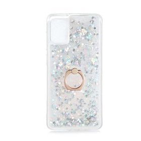 Gpack Samsung Galaxy A31 Milce Sulu Yüzüklü Silikon Arka Kapak Gold Kılıf