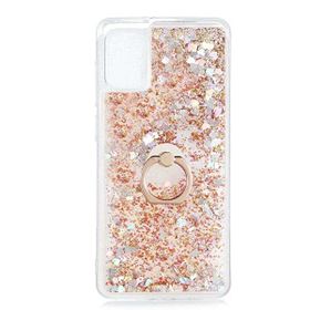Gpack Samsung Galaxy A31 Milce Sulu Yüzüklü Silikon Arka Kapak Gold Kılıf
