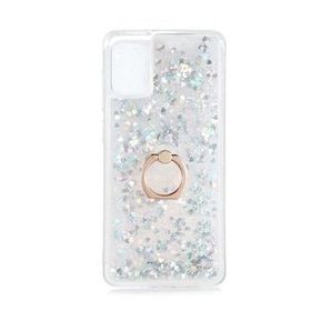 Gpack Samsung Galaxy A31 Milce Sulu Yüzüklü Silikon Arka Kapak Gold Kılıf