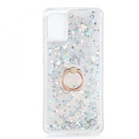 Gpack Samsung Galaxy A31 Milce Sulu Yüzüklü Silikon Arka Kapak Gold Kılıf