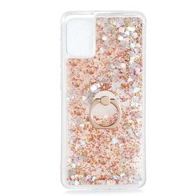 Gpack Samsung Galaxy A31 Milce Sulu Yüzüklü Silikon Arka Kapak Gold Kılıf
