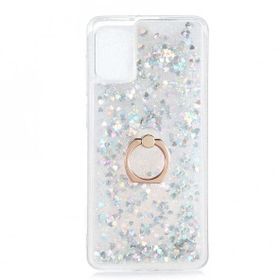 Gpack Samsung Galaxy A31 Milce Sulu Yüzüklü Silikon Arka Kapak Gold Kılıf
