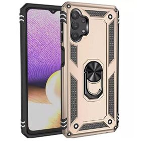 Gpack Samsung Galaxy A32 4G Vega Tank Koruma Standlı Yüzüklü Mıknatıslı Gold Cep Telefonu Kılıfı