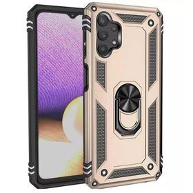 Gpack Samsung Galaxy A32 4G Vega Tank Koruma Standlı Yüzüklü Mıknatıslı Gold Cep Telefonu Kılıfı