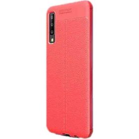 Gpack Samsung Galaxy A50 Niss Deri Görünümlü Kırmızı Silikon Kılıf