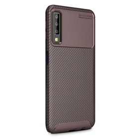 Gpack Samsung Galaxy A50s Negro Karbon Dizayn Nano Glass Kahverengi Silikon Cep Telefonu Kılıf