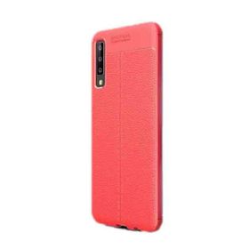 Gpack Samsung Galaxy A50s Niss Deri Görünümlü Nano Glass Kırmızı Silikon Cep Telefonu Kılıf