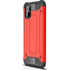Gpack Samsung Galaxy A51 Crash Tank Çift Katman Nano Glass Kırmızı Cep Telefonu Kılıf