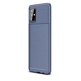 Gpack Samsung Galaxy A51 Negro Karbon Dizayn Nano Glass Kahverengi Silikon Cep Telefonu Kılıf