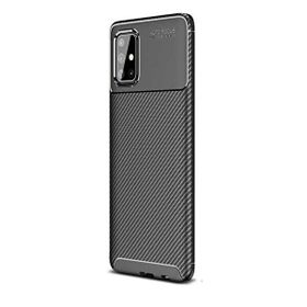 Gpack Samsung Galaxy A51 Negro Karbon Dizayn Siyah Silikon Cep Telefonu Kılıf