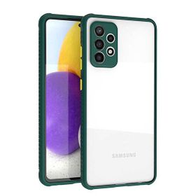 Gpack Samsung Galaxy A52 Kaff Kamera Koruma Arkası Şeffaf Silikon Koyu Yeşil Kılıf