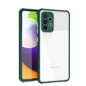 Gpack Samsung Galaxy A52S 5G Kaff Kamera Koruma Arkası Şeffaf Silikon Koyu Yeşil Kılıf