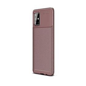 Gpack Samsung Galaxy A71 Negro Karbon Dizayn Nano Glass Kahverengi Silikon Cep Telefonu Kılıf