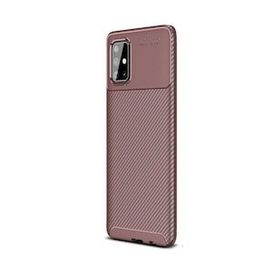 Gpack Samsung Galaxy A71 Negro Karbon Dizayn Nano Glass Kahverengi Silikon Cep Telefonu Kılıf