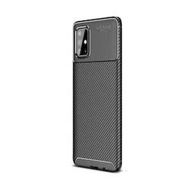 Gpack Samsung Galaxy A71 Negro Karbon Dizayn Nano Glass Kahverengi Silikon Cep Telefonu Kılıf
