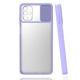 Gpack Samsung Galaxy A71 Parfe Kamera Korumalı Çerçeveli Silikon Mor Cep Telefonu Kılıfı