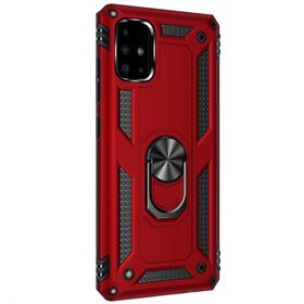 Gpack Samsung Galaxy A71 Vega Standlı Yüzüklü Mıknatıslı Kırmızı Silikon Cep Telefonu Kılıf