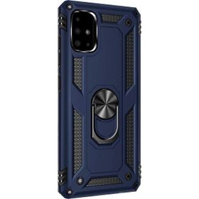 Gpack Samsung Galaxy A71 Vega Standlı Yüzüklü Mıknatıslı Lacivert Silikon Cep Telefonu Kılıf