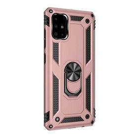 Gpack Samsung Galaxy A71 Vega Standlı Yüzüklü Mıknatıslı Nano Glass Kırmızı Cep Telefonu Kılıf