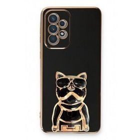Gpack Samsung Galaxy A72 Kamera Korumalı Köpek Desenli Standlı Silikon Kılıf