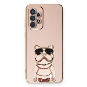 Gpack Samsung Galaxy A72 Kamera Korumalı Köpek Desenli Standlı Silikon Kılıf