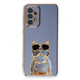 Gpack Samsung Galaxy A72 Kamera Korumalı Köpek Desenli Standlı Silikon Kılıf