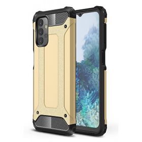 Gpack Samsung Galaxy A72 Vega Tank Koruma Standlı Yüzüklü Mıknatıslı Gold Cep Telefonu Kılıfı