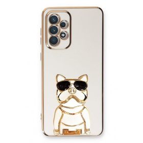 Gpack Samsung Galaxy A73 Kamera Korumalı Köpek Desenli Standlı Silikon Kılıf