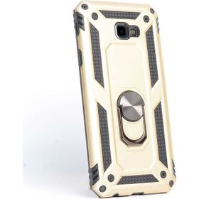 Gpack Samsung Galaxy J4 Plus Vega Yüzüklü Mıknatıslı Nano Glass Gold Kılıf