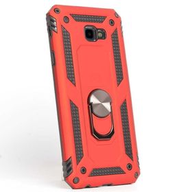 Gpack Samsung Galaxy J4 Plus Vega Yüzüklü Mıknatıslı Nano Glass Kırmızı Kılıf