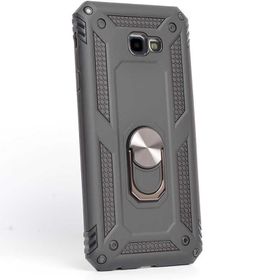 Gpack Samsung Galaxy J4 Plus Vega Yüzüklü Mıknatıslı Nano Glass Siyah Kılıf