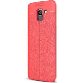 Gpack Samsung Galaxy J6 Niss Şık Görünümlü Kapak Kırmızı Silikon Kılıf