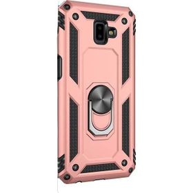 Gpack Samsung Galaxy J6 Plus Vega Yüzüklü Mıknatıslı Nano Glass Bronz Kılıf