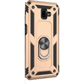 Gpack Samsung Galaxy J6 Plus Vega Yüzüklü Mıknatıslı Nano Glass Gold Kılıf