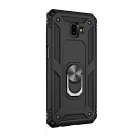 Gpack Samsung Galaxy J6 Plus Vega Yüzüklü Mıknatıslı Nano Glass Siyah Kılıf