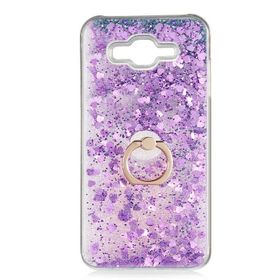 Gpack Samsung Galaxy J7 2015 Milce Sulu Yüzüklü Silikon Arka Kapak Beyaz Kılıf