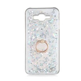 Gpack Samsung Galaxy J7 2015 Milce Sulu Yüzüklü Silikon Arka Kapak Beyaz Kılıf