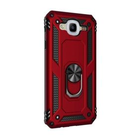 Gpack Samsung Galaxy J7 2015 Tank Koruma Vega Standlı Yüzüklü Mıknatıslı Kırmızı Cep Telefonu Kılıf