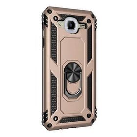 Gpack Samsung Galaxy J7 2015 Tank Koruma Vega Standlı Yüzüklü Mıknatıslı Kırmızı Cep Telefonu Kılıf