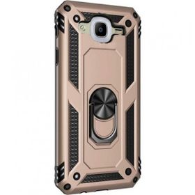 Gpack Samsung Galaxy J7 2015 Tank Koruma Vega Standlı Yüzüklü Mıknatıslı Kırmızı Cep Telefonu Kılıf