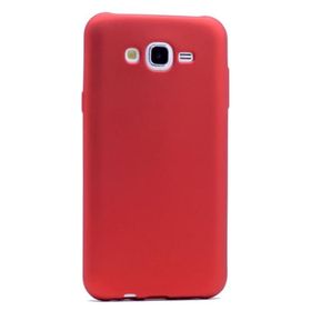 Gpack Samsung Galaxy J7 Core Premier Silikon Mat Kırmızı Kılıf