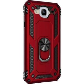 Gpack Samsung Galaxy J7 Core Tank Koruma Vega Standlı Yüzüklü Mıknatıslı Kırmızı Cep Telefonu Kılıf