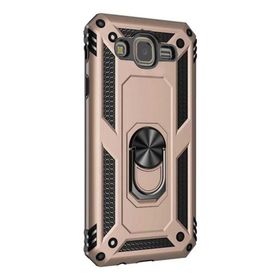 Gpack Samsung Galaxy J7 Core Tank Vega Standlı Yüzüklü Mıknatıslı Nano Glass Gold Kılıf