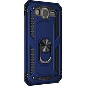 Gpack Samsung Galaxy J7 Core Tank Vega Standlı Yüzüklü Mıknatıslı Nano Glass Lacivert Kılıf