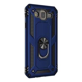 Gpack Samsung Galaxy J7 Core Tank Vega Standlı Yüzüklü Mıknatıslı Nano Glass Lacivert Kılıf