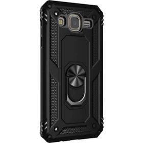 Gpack Samsung Galaxy J7 Core Tank Vega Standlı Yüzüklü Mıknatıslı Nano Glass Siyah Kılıf