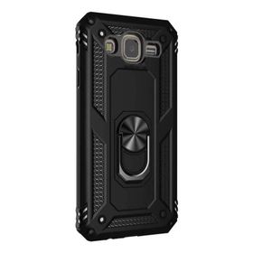 Gpack Samsung Galaxy J7 Core Tank Vega Standlı Yüzüklü Mıknatıslı Nano Glass Siyah Kılıf