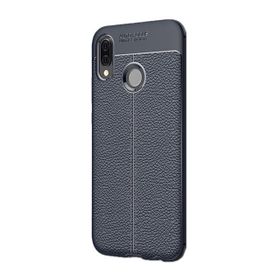Gpack Samsung Galaxy M10S Niss Deri Görünümlü Nano Glass Lacivert Silikon Cep Telefonu Kılıf
