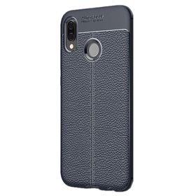 Gpack Samsung Galaxy M10S Niss Deri Görünümlü Nano Glass Lacivert Silikon Cep Telefonu Kılıf